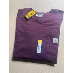 Carhartt Mens Loose Fit Heavyweight Pocket T-Shirt Plum Wine IRREGULAR