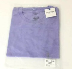 Arizona Mens T-shirt Medium Lilac Crew Neck Short Sleeve Casual Tee Soft Summer