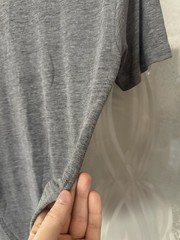 Vintage American Apparel Deep V Neck T Shirt Y2K Large Gray Tri Blend Track Tee
