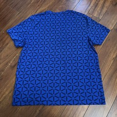 Nike T-Shirt Men Large Blue Short Sleeve Monogram Print Workout DJ5250-480 EUC
