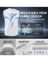 3 Pack Mens Sleeveless Quick Dry Tank Tops for Gym Workout Running Beach Sport