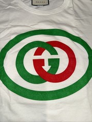 Gucci Cotton GG Graphic T-Shirt Mens Size S Authentic White