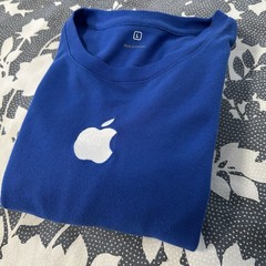 Official Apple Store Employee Uniform T-Shirt Blue Embroidered Logo Size L