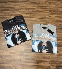 Mens NEW Godspeed Skeleton Blindfolded child angel print Short sleeved T-shirt