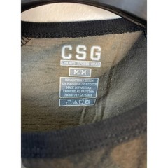 CSG Champs Sports Gear Mens Medium Camo Raglan Long Sleeve T-Shirt Green Black