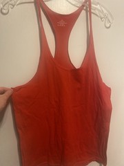 Unbranded Bodybuilding Gym Stringer Tank Red Cotton Slim fit size Small NWOT