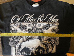 OF MICE AND MEN Rock Band SKULL Large Print Black Graphic Tee SZ S-NWOT