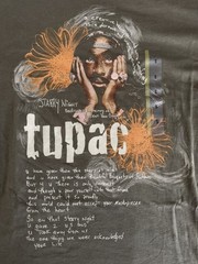 Starry Night Tupac Shakur lyrics Green Short Sleeve T-Shirt Size S