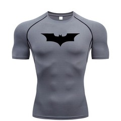 Bat Printed Men’s Tight T-shirt Running Compression Compression T Shirt Gym .