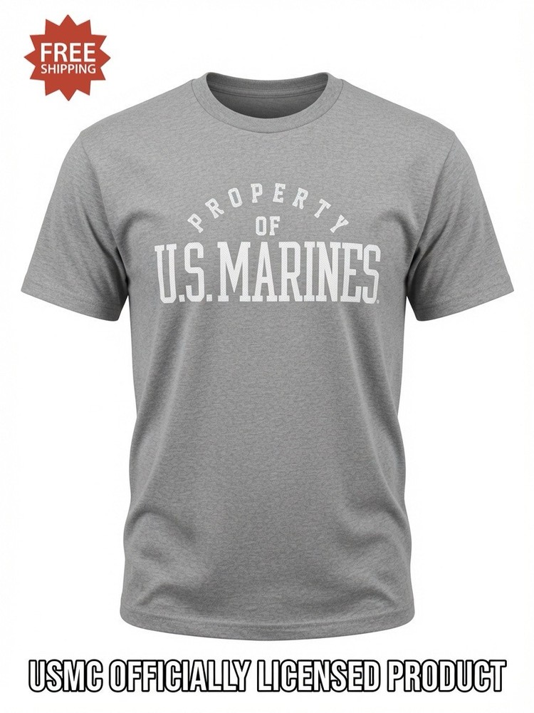 USMC “U.S. MARINES” Ash Gray T-Shirt – Size S / SMALL – by MV Sport – NWT!