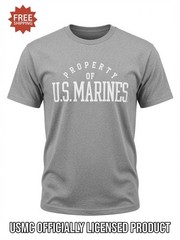 USMC “U.S. MARINES” Ash Gray T-Shirt – Size S / SMALL – by MV Sport – NWT!