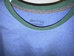 Patagonia Mens Shop Sticker Pocket Tee Shirt Medium Blue Crewneck Casual Outdoor