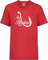 Fishing I’m Hooked Funny Humour Novelty T Shirt Various Colours And Sizes