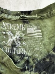 Xtreme Couture by Affliction Mens Foil Cross Wings T-Shirt Green 2X-Large