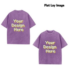 Mens Vintage Wash T Shirt Custom Front Back Print Personalized Photo Text Tee