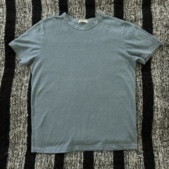 🇺🇸 Buck Mason Yuma Tee T-Shirt Mens L Hemp Blend Short Sleeve Crewneck Blue