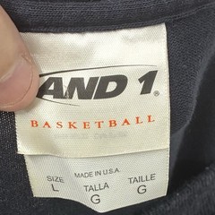Vintage And1 Basketball Shirt Mens Large Black Made USA Double Sided Graphic Y2K