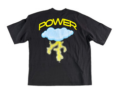 Y2K Adapt Power Graphic T-Shirt Shaka Wear Size Large Black Streetwear Tee