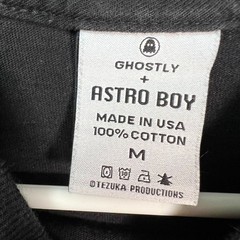 Ghostly + Astro Boy Mens Medium Black Graphic T Shirt Made In USA 100% Cotton