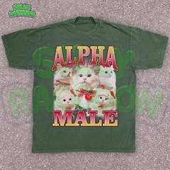 Sarcastic Cat Meme Shirt for Men, Ironic Alpha Male Kitten Tee, Funny Gift