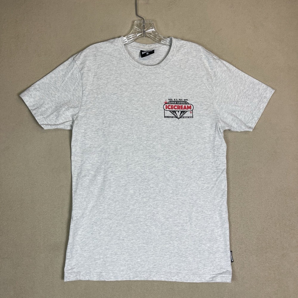 Icecream T Shirt Mens M Ivory Cold Goods Graphic Print Crew Neck Regular Fit
