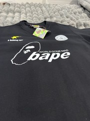 A Bathing Ape BAPE Black Ape Head Logo Graphic Crew Neck T-Shirt Men’s S