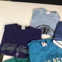 Lot of 6 Vintage Single Stitch T Shirts Random Mixed Sizes Variety Bundle Blues