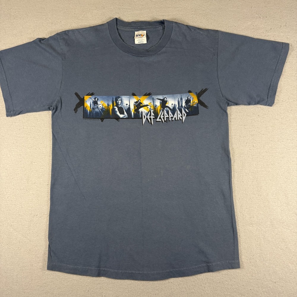 Sundog T-Shirt Men’s M Blue Def Leppard Tour Band Music Y2K 2000 100% Cotton