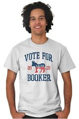 Vote Booker 2020 President Democrat Election Adult Short Sleeve Crewneck Tee