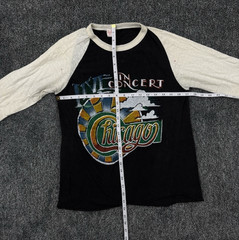 Vtg 70s Chicago Band On Tour Raglan Bootleg L RN 28205 Pakistan Autumn Rainbow