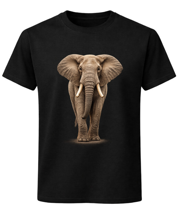 Elephant T-Shirt Realistic African Elephant Wildlife Graphic Unisex Tee
