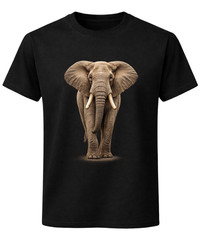 Elephant T-Shirt Realistic African Elephant Wildlife Graphic Unisex Tee