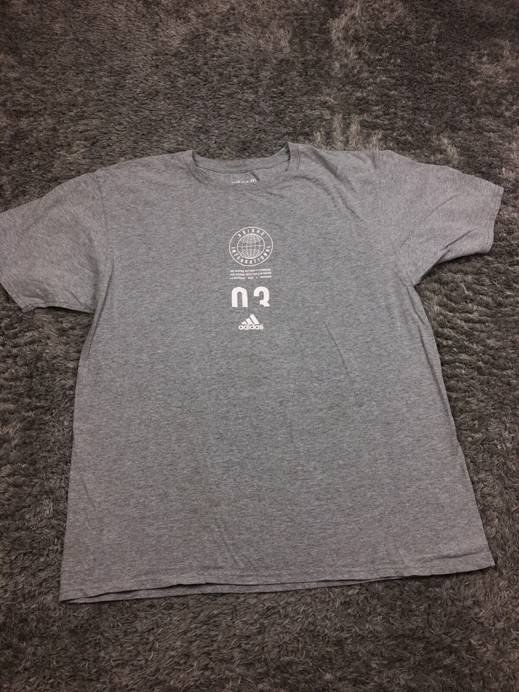 Adidas Shirt Mens Size XL Gray International 03 Go To Tee SS