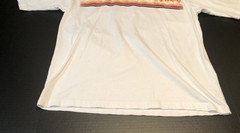 Vintage Speed-O Brand 2 Sided Printed Short Sleeve T-Shirt White W/ Multi Colors