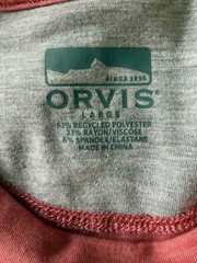 Orvis Men’s DriCast Coral Short-Sleeve Crew T-Shirt UPF 50+ Large EUC