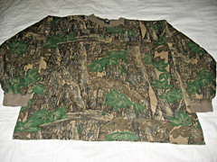 Vintage Ace Sportswear Men’s Trebark Camo Long Sleeve Pocket T Shirt Large USA