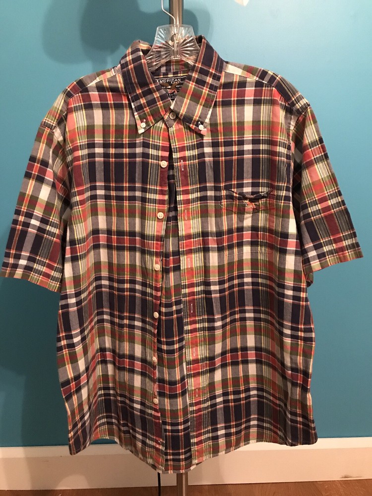 Men’s Size XL XG Colorful Plaid American Living Button Down Casual Shirt NWOT