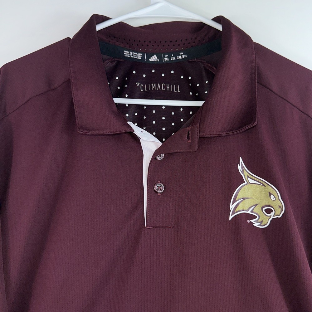 Adidas x Texas State Bobcats Football Men’s 2XL ClimaChill Coaches Polo Shirt