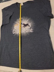Coppertone Baby Iconic Dog&Girl Shirt Unisex X-Lg Blue Beach Graphic Gray USA
