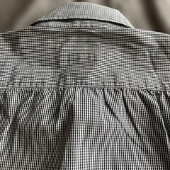 Errico Formicola Micro Gingham Check Cutaway Shirt Size 37