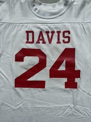 Vintage 70s Champion Davis #24 Football Jersey Mens Medium White Red
