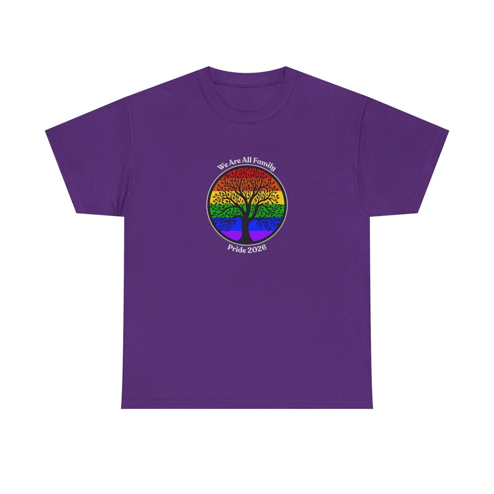 Gay Pride 2026 We Are All Family Rainbow Tree of Life Tee | LGBT LGBTQ PR27