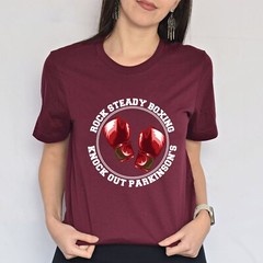 Martial Arts Boxing Gym Knock Out Parkinsons Fighter Red Gloves T-Shirt