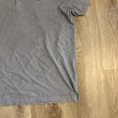 Travis Mathew The Heater Polo Shirt Mens Gray Medium Striped Logo Embroiderd