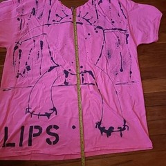 Flaming Lips Hand Painted T shirt PINK XL Homemade DIY