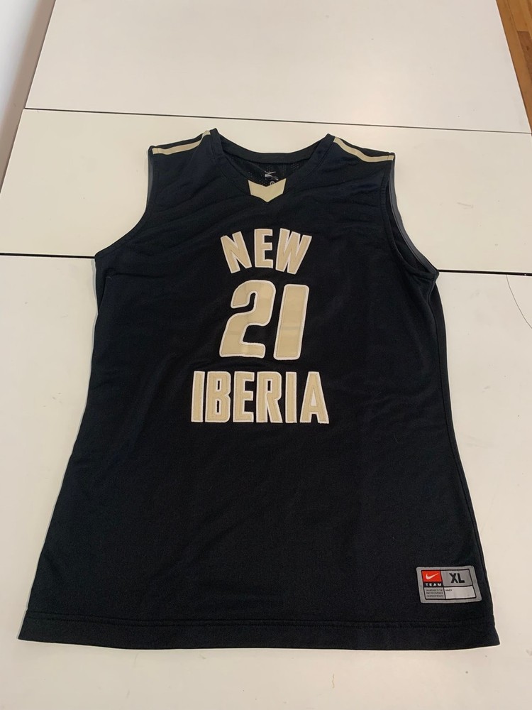 Nike New Iberia High Basketball Jersey XL Black Yellow Jackets Louisiana Sports