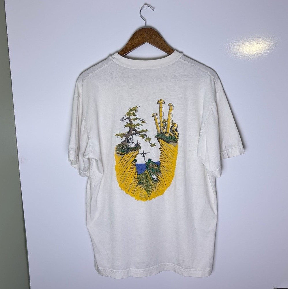Vtg 90s Snoopy Olive Harvest Olive Oil Limbas T-Shirt Size XL