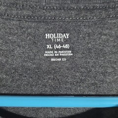 Holiday Time Men’s XL Gray Graphic Print Crew Neck Christmas T-Shirt