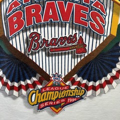Vintage Atlanra Braves Shirt Adult Small White 90s World Series 1996 Starter USA