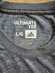 Mens Adidas Ultimate Tee L/S Athletic T-Shirt LG Dk Heathered Gray Performance